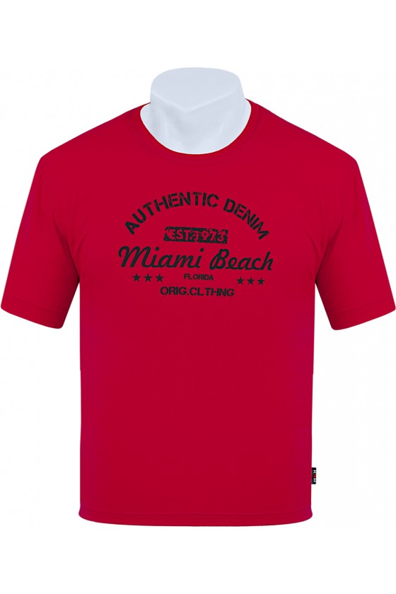 Koszulka AUTHENTIC M-8XL bawełna czerwona