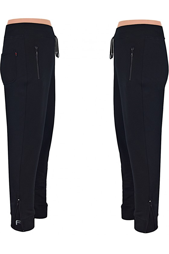 Ciepłe spodnie sportowe ZIP czarne M-6XL
