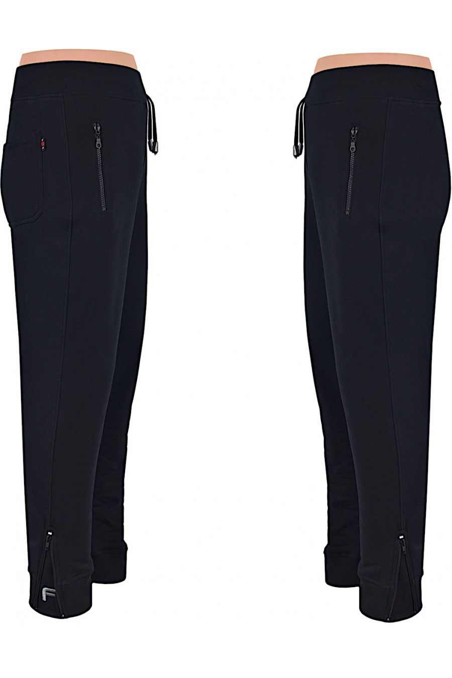 Ciepłe spodnie sportowe ZIP czarne M-6XL