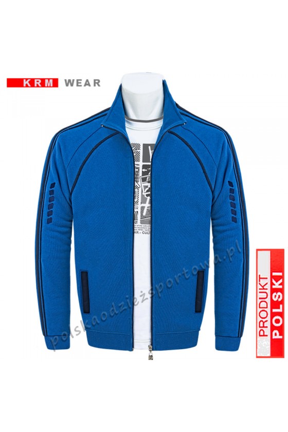 Bluza sportowa SX rozpinana ze stójką 100% bawełna niebieska