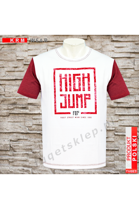 Koszulka HIGH JUMP M biała/bordo