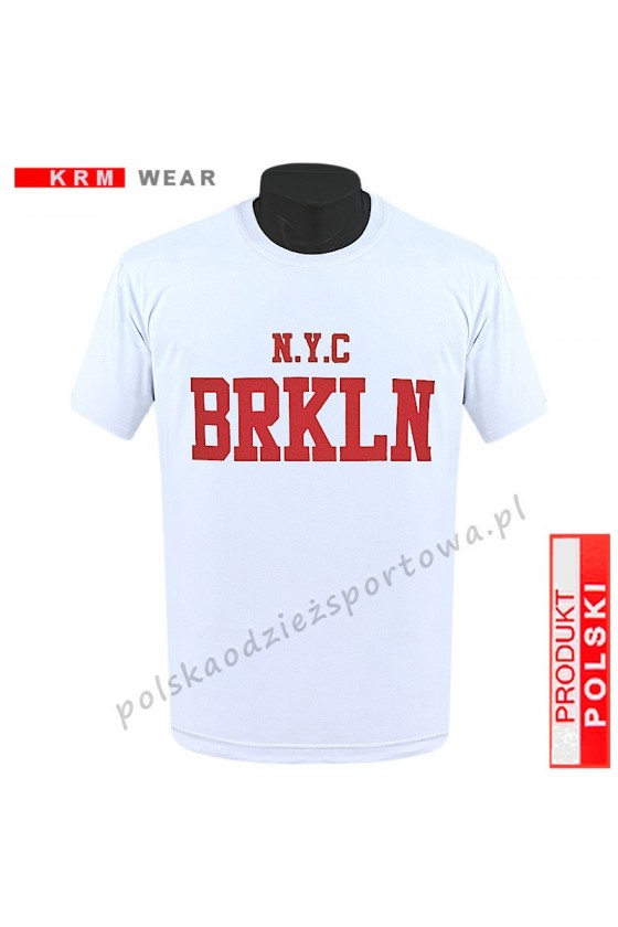 Koszulka  sportowa TS - M ''BRKLN'' biała/cz